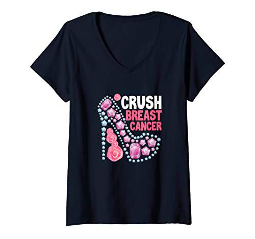 Mujer Zapatos de tacón alto Crush Breast Cancer Camiseta Cuello V