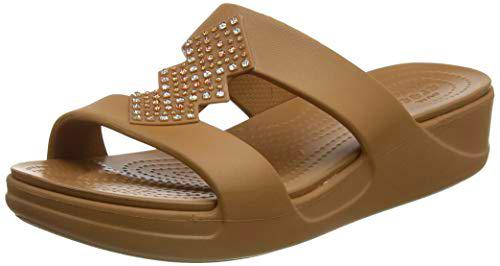 Crocs Monterey Shimmer Slip On Wedge Mujer Cuneo, Oro (Bronze), 37/38 EU