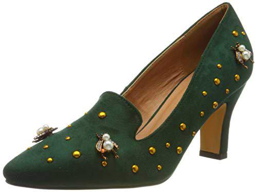 El Caballo Alanís, Zapato de tacón Mujer, Verde, 40 EU