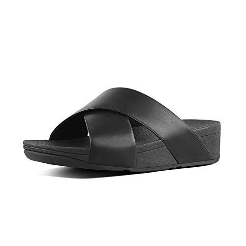 FitFlop Lulu Cross Slide, Sandalias de Punta Descubierta para Mujer