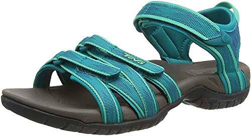 Teva Tira, Sandalias de Punta Descubierta Mujer, Negro (Halcon Teal Blue Htlb), 36 EU