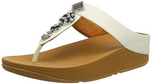 FitFlop Fino Toe Post-Textured Circles, Sandalias de Punta Descubierta Mujer