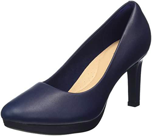 Clarks Ambyr Joy, Bomba Mujer, Navy Leather, 41.5 EU