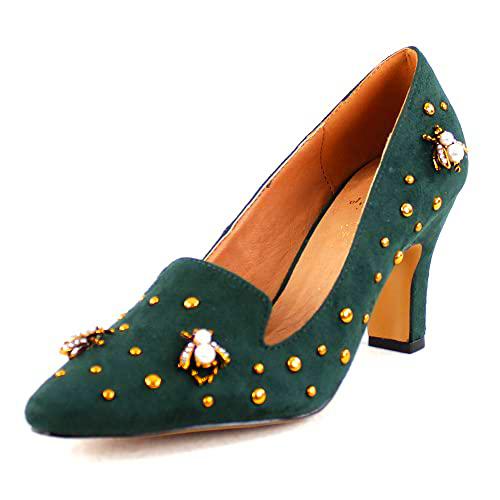 EL CABALLO Alanís, Zapato de tacón Mujer, Verde, 41 EU