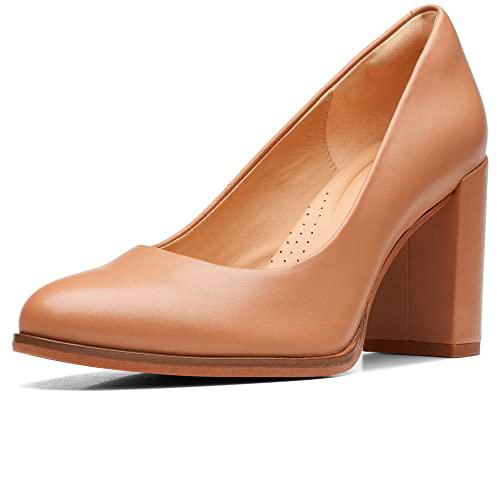 Clarks Freva85 Court, Zapatos de tacón Mujer, Praline Leather, 37.5 EU