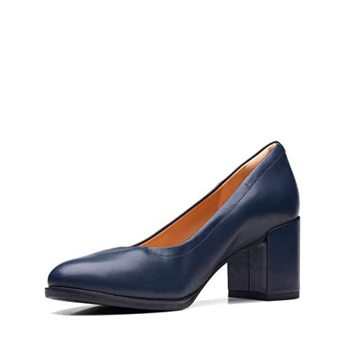 Clarks Freva55 Court, Bomba Mujer, Piel Marina, 38 EU