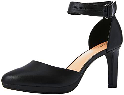 Clarks Ambyr Skip, Zapatos Mujer, Piel Negra, 38 EU