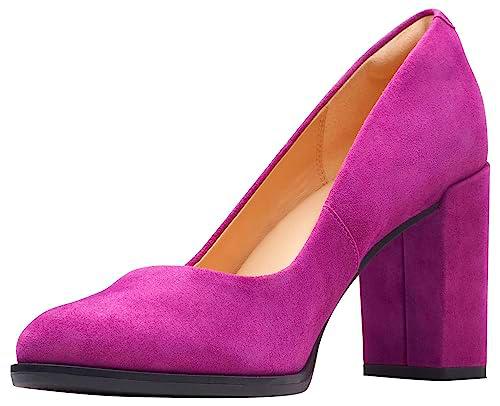 Clarks Freva85 Court, Zapatos de tacón Mujer, Purple Suede, 41 EU