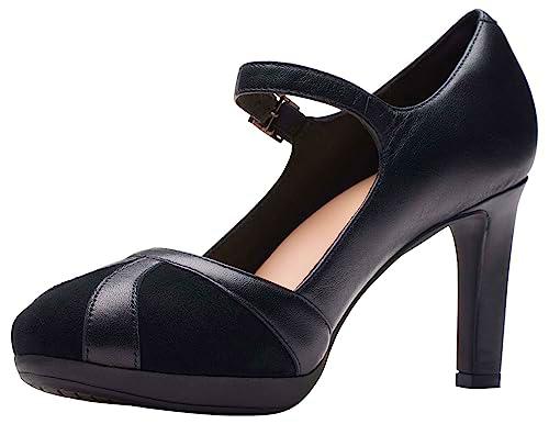 Clarks Luz Ambyr, Bomba Mujer, Black Combi, 37.5 EU