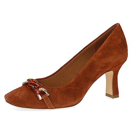 CAPRICE 9-22402-41, Bomba para Mujer, Marrón (Cognac Suede), 38 EU