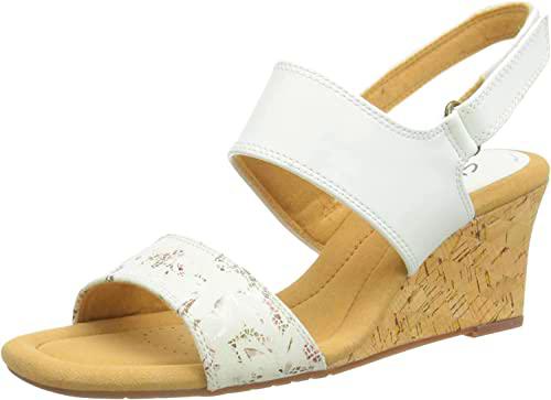 Clarks Kyarra Faye, Sandalias Mujer, White Leather, 38 EU