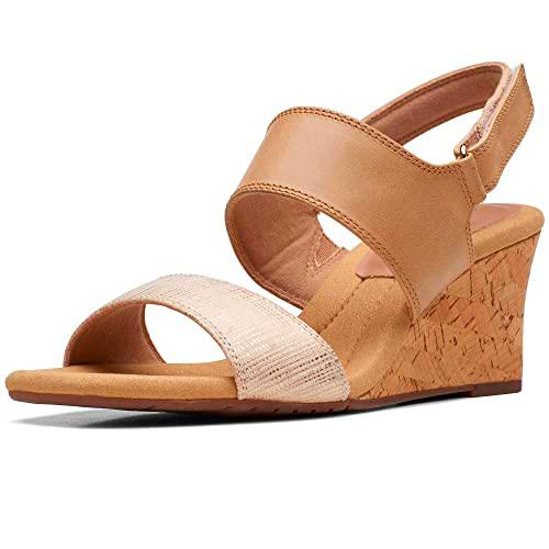 Clarks Kyarra Faye, Sandalias Mujer, Warm Beige Lea, 39.5 EU