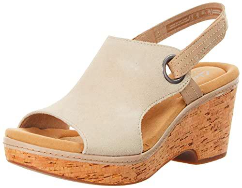 Clarks Giselle Sea, Sandalia, para Mujer, Beige (Sand Suede), 39 EU