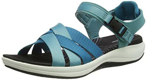 Clarks Mira Tide, Sandalia, para Mujer, Azul (Teal Combi), 40 EU