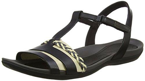 Clarks Tealite Grace, Sandalias con Tira Vertical para Mujer Negro Black Leather, 38 EU