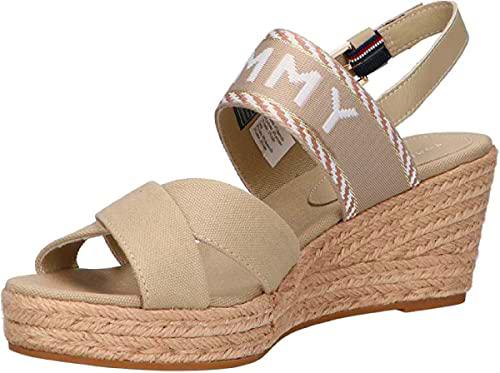 Tommy Hilfiger Mujer Alpargatas de Cuña Seasonal Webbing Mid Wedge con Tacón de Cuña