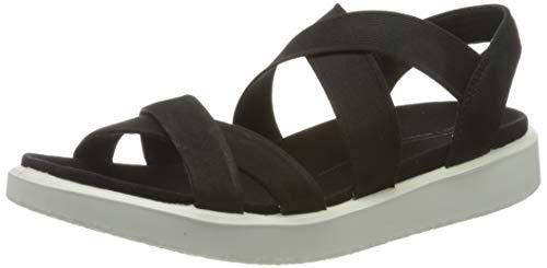 ECCO FLOWTW, Sandalias con Punta Abierta Mujer, Negro (Black 2001), 38 EU