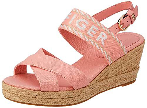 Tommy Hilfiger Mujer Alpargatas de Cuña Seasonal Webbing Mid Wedge con Tacón de Cuña