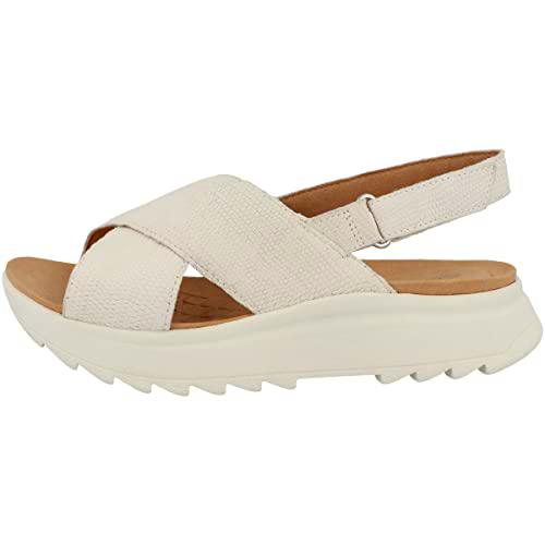 Clarks Dashlite Wish, Sandalia Mujer, White Interest, 39 EU