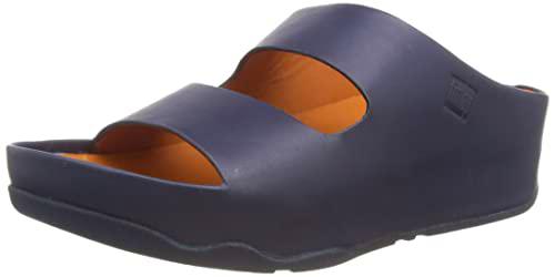 Fitflop Shuv Two Bar Leather Slides, Sandalias deslizantes Mujer