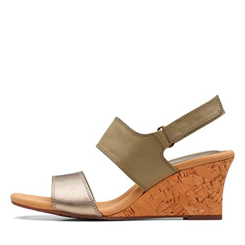 Clarks Kyarra Faye, Sandalias Mujer, Piel Oliva, 41.5 EU