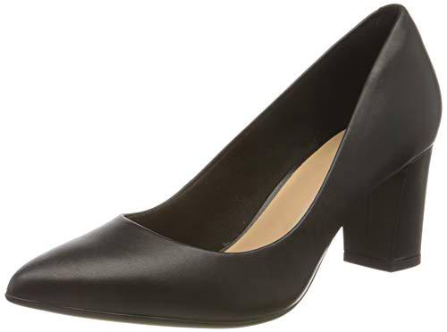 Clarks Aubrie Sun, Bomba Mujer, Piel Negra, 35.5 EU