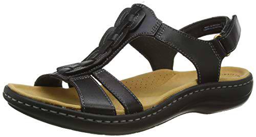 Clarks Laurieann Kay, Sandalias Planas Mujer, Black Leather, 36 EU