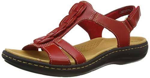 Clarks Laurieann Kay, Sandalias Planas Mujer, Red Leather, 38 EU