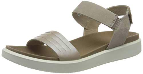 ECCO Flowt, Sandal Plana Mujer, Moon Rock Silver Warm Grey Metallic, 43 EU