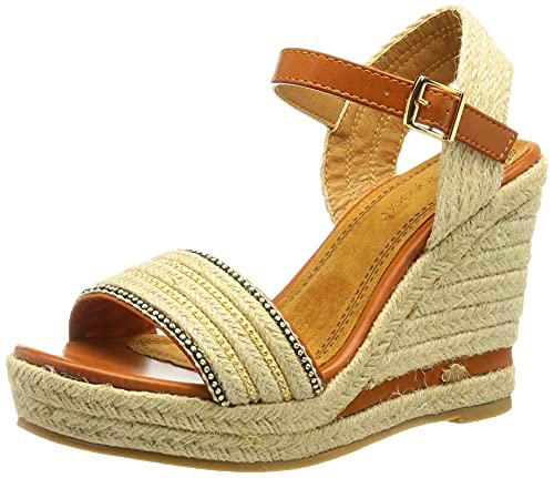 DON ALGODON Sandalia de Cuña S558, Mujer, Beige, 39 EU